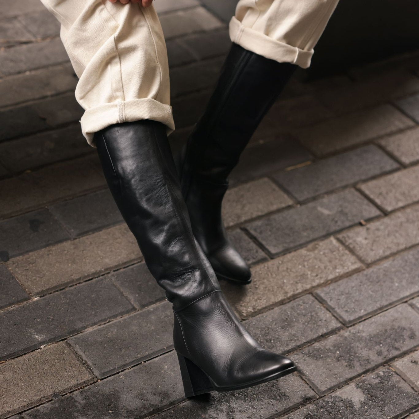 Padova Black Leather  Boots Model 