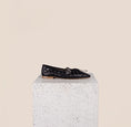 Load image into Gallery viewer, Como Flats Studded Black Leather Buckle
