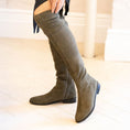 Load image into Gallery viewer, green suede knee high boots
