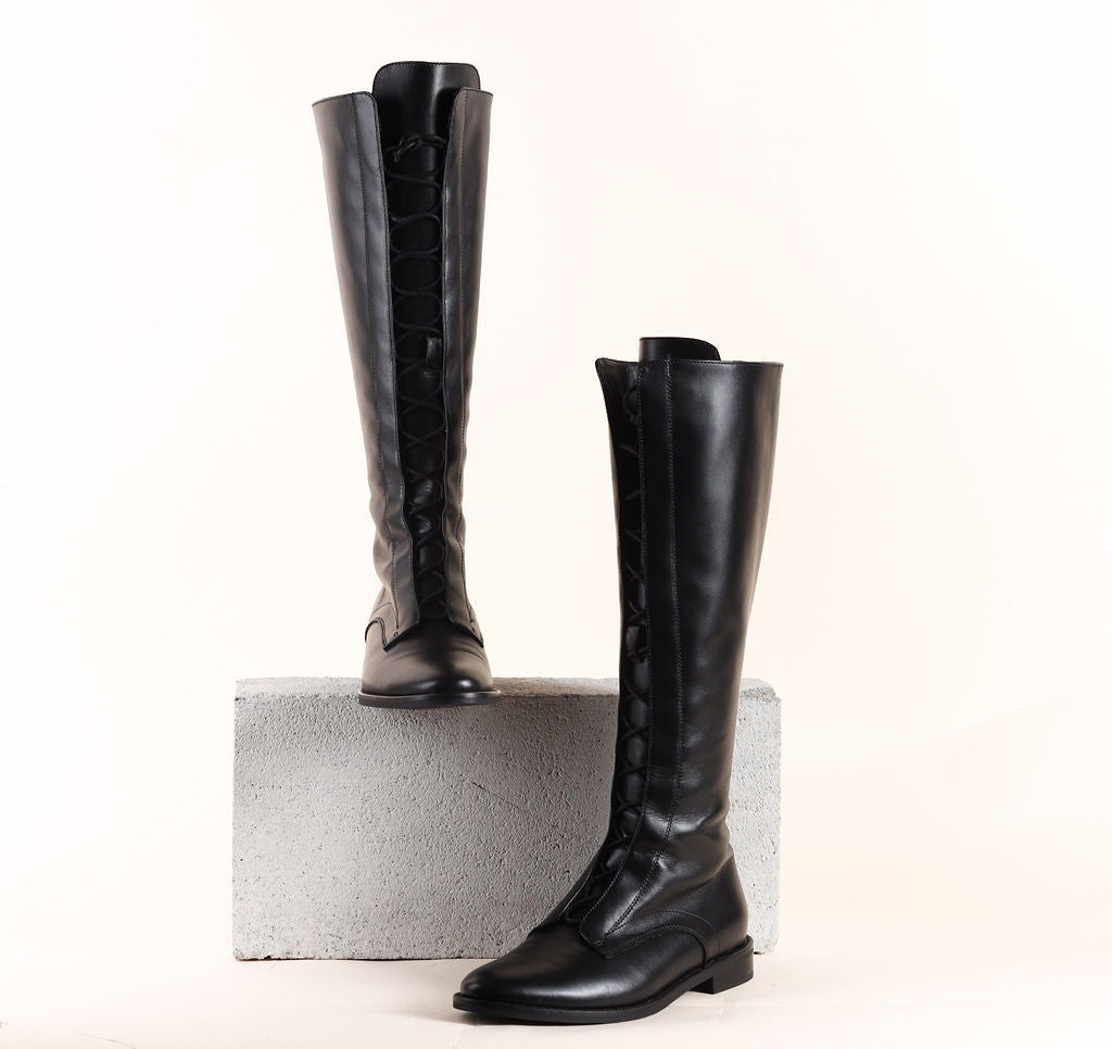 Milano Tall - Black Leather A. Soliani 39 / Black - Italian Leather Boots Milano Tall - Black Leather A. Soliani 39 / Black - Italian Leather Boots