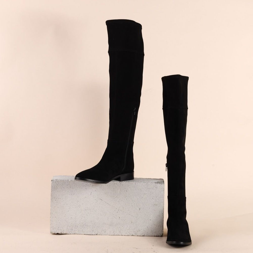 Pisa Narrow Black Suede A. Soliani