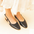 Load image into Gallery viewer, Capri Slingback In Italian Black Leather
