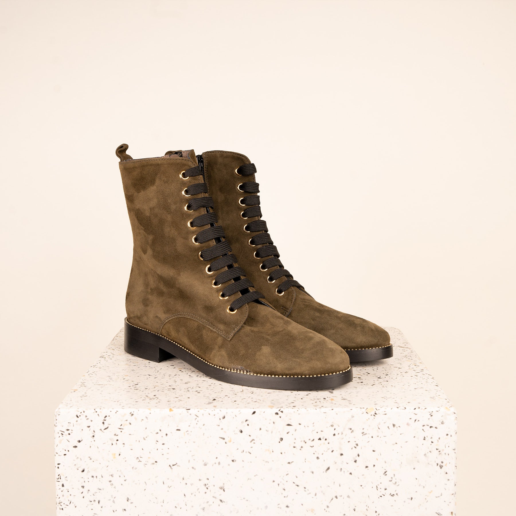 Green suede bootie sale