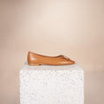 Load image into Gallery viewer, Como Italian Leather Ballet Flats in Caramel
