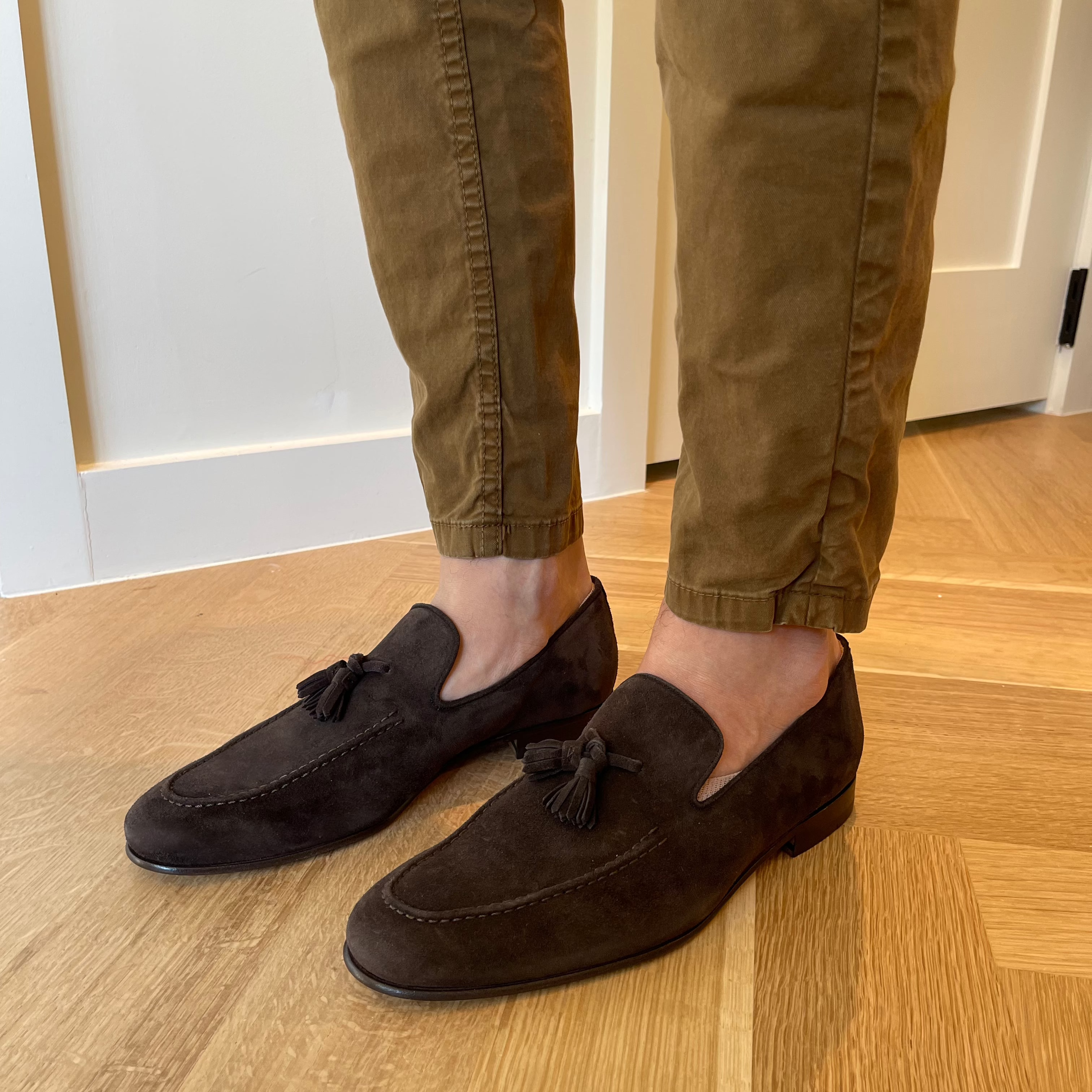 Mirto - Men's Tassel Loafer Brown Suede – A. Soliani