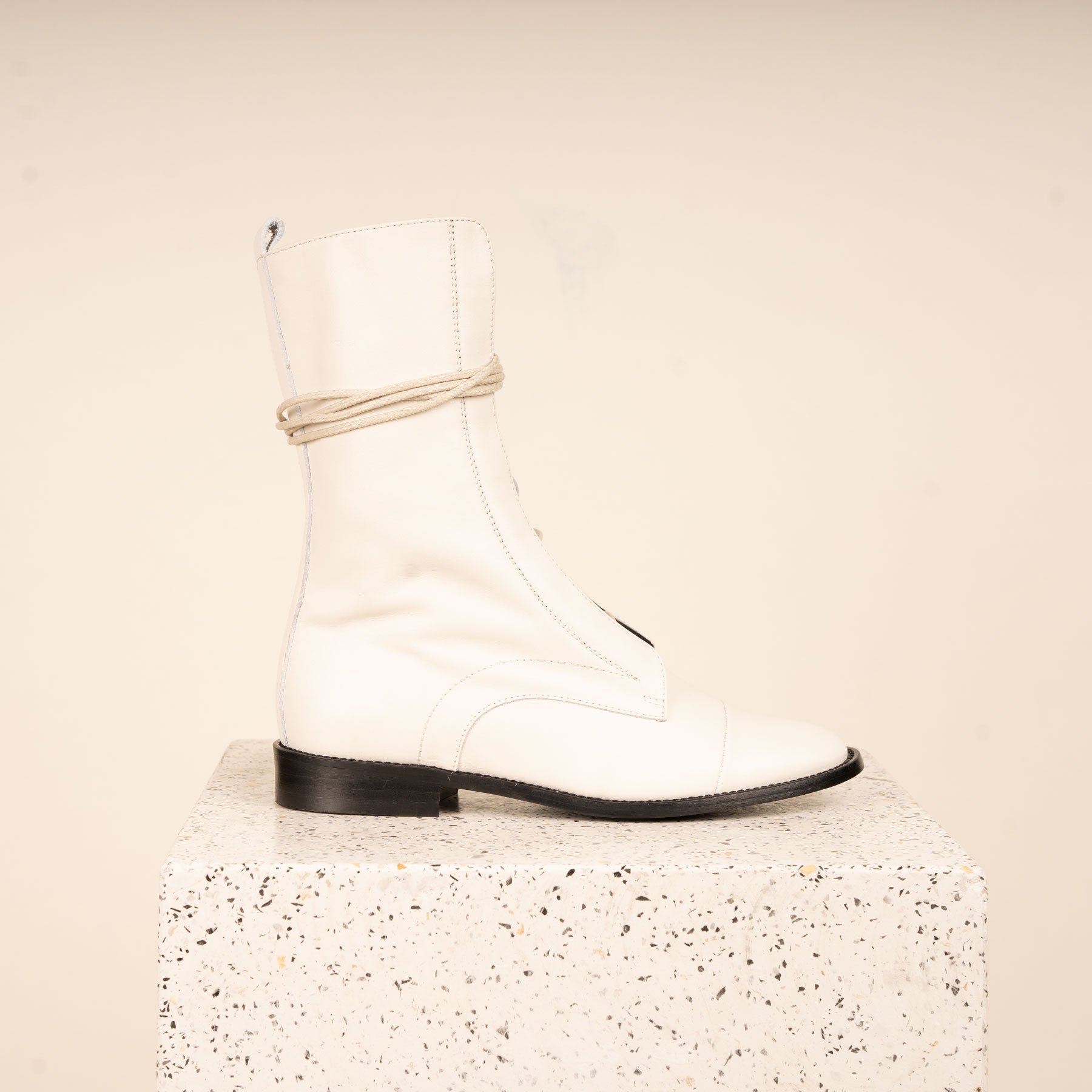 Ivory leather clearance boots