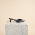 Load image into Gallery viewer, Mola - Black Leather Kitten Heels SAMPLE SALE - FINAL SALE
