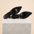 Load image into Gallery viewer, Mola - Black Suede Kitten Heels SAMPLE SALE - FINAL SALE
