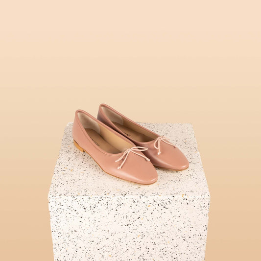 Dusty Rose Leather Ballet Flats