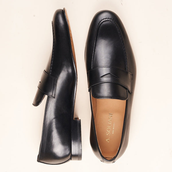 Louis Dell’ Olio Men’s Size 12M Black Italian Leather Penny Loafer Dress Shoes Louis Dell Olio - Black Loafer Dress Shoes - Men Size 10.M  main image 3