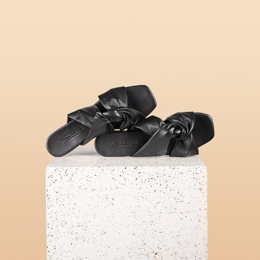 Rodi Black Leather Sandals