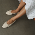Load image into Gallery viewer, A. Soliani Como Leather Ballet Flat in Ivory
